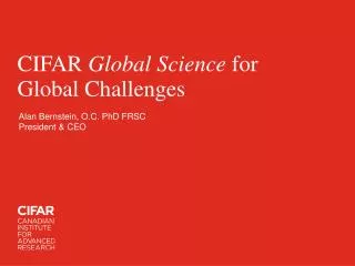 CIFAR Global Science for Global Challenges
