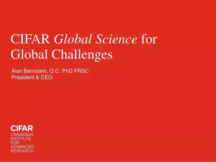 cifar global science for global challenges