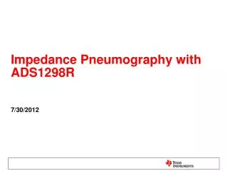 Impedance Pneumography with ADS1298R