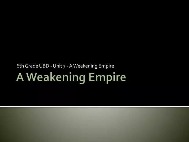 6 th grade ubd unit 7 a weakening empire