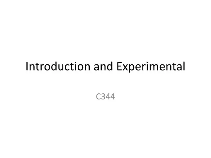 introduction and experimental