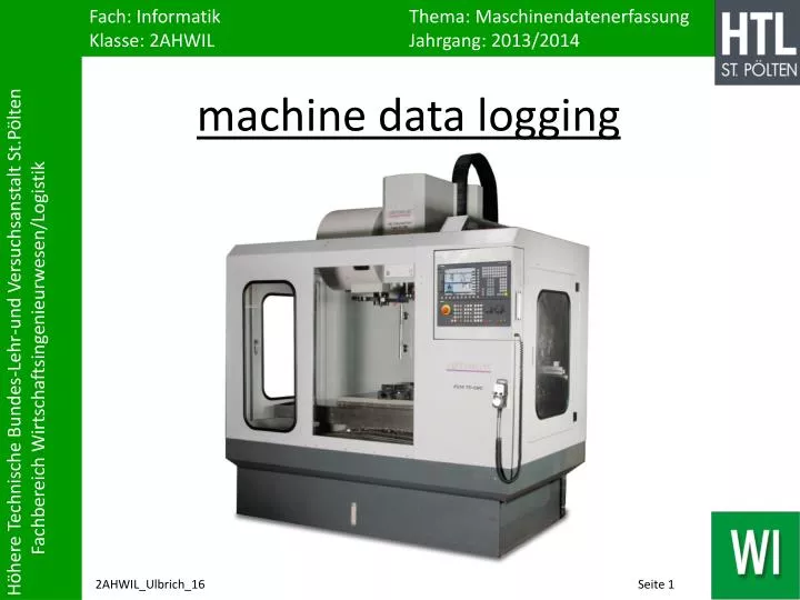 machine data logging