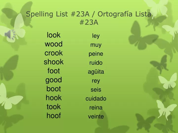 spelling list 23a ortograf a lista 23a