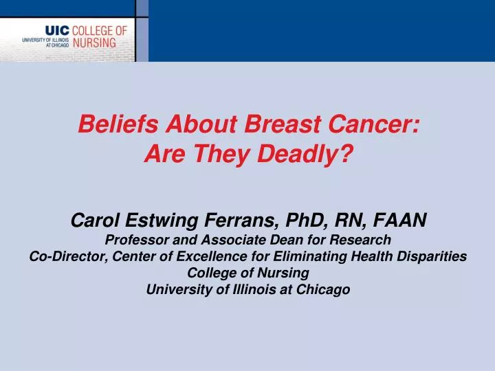 beliefs about breast cancer are they deadly