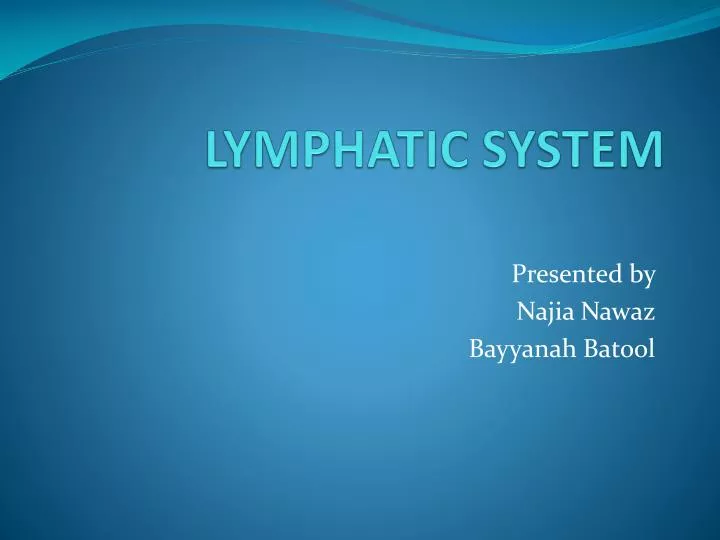 lymphatic system