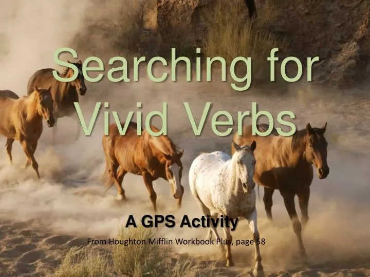 searching for vivid verbs