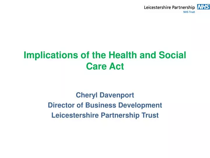 implications of the health and social care act