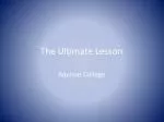 The Ultimate Lesson - slide 1