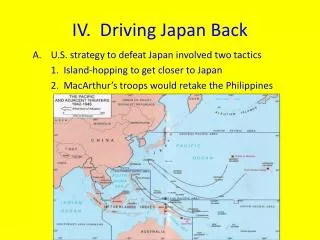 IV. Driving Japan Back