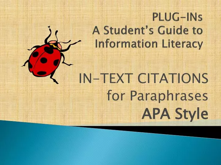 plug ins a student s guide to information literacy