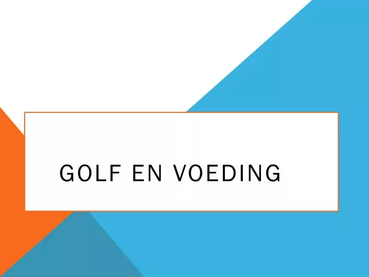 golf en voeding