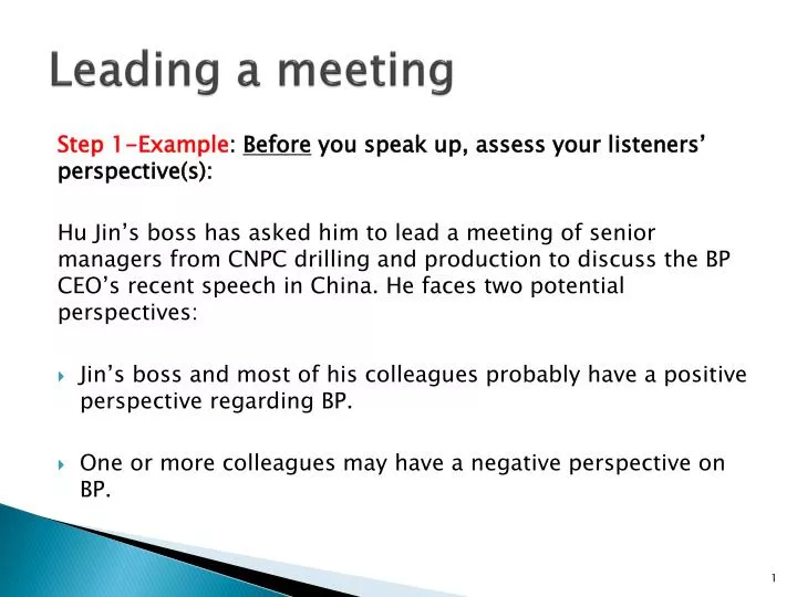 l eading a meeting