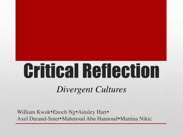 critical reflection