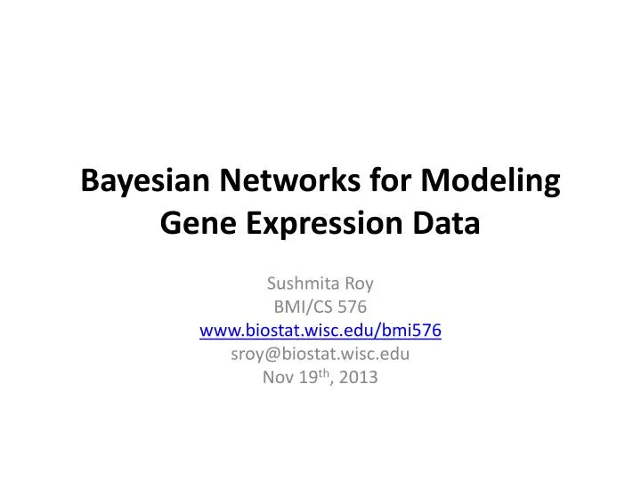 bayesian networks for modeling gene expression data