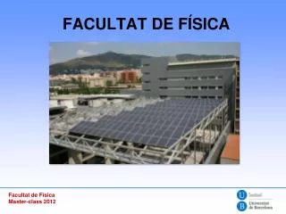 facultat de f sica