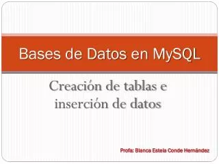 bases de datos en mysql