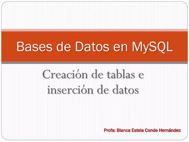 bases de datos en mysql
