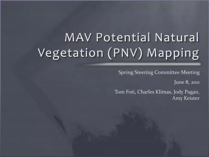 mav potential natural vegetation pnv mapping