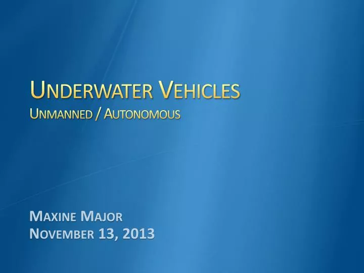 underwater vehicles unmanned autonomous