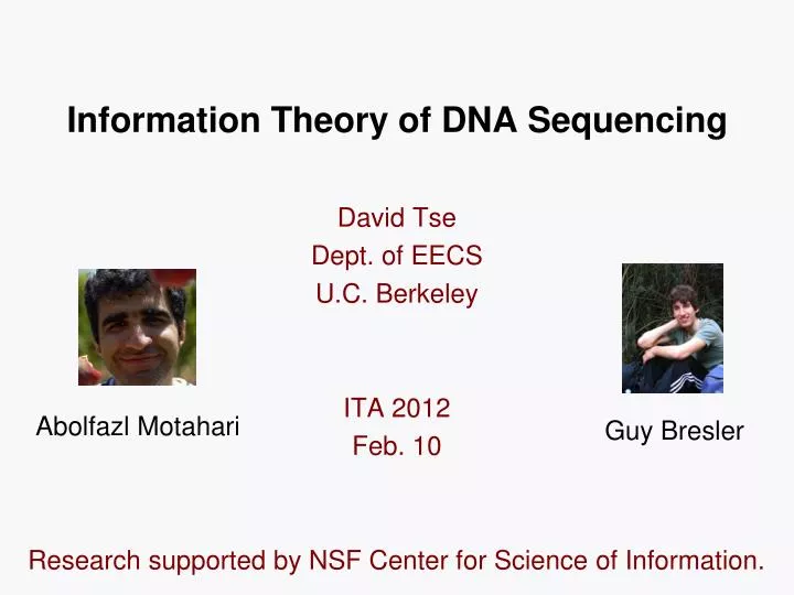information theory of dna sequencing