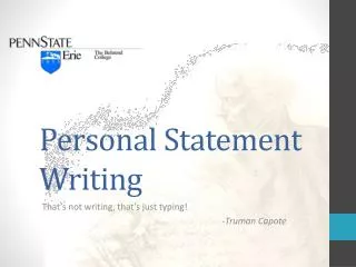Personal Statement Writing