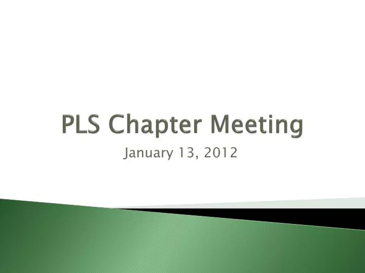 pls chapter meeting