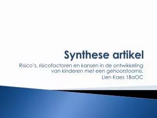 synthese artikel