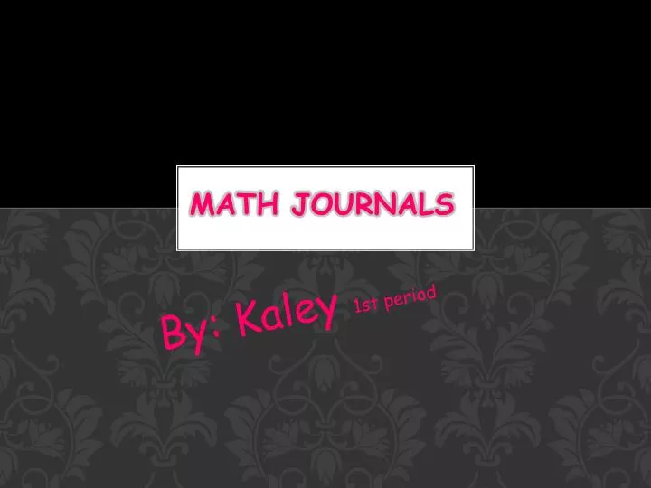 math journals