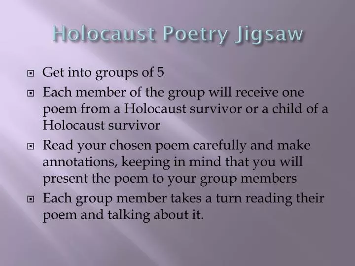 holocaust poetry jigsaw