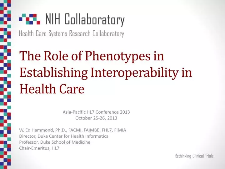 the role of phenotypes in establishing interoperability in health care