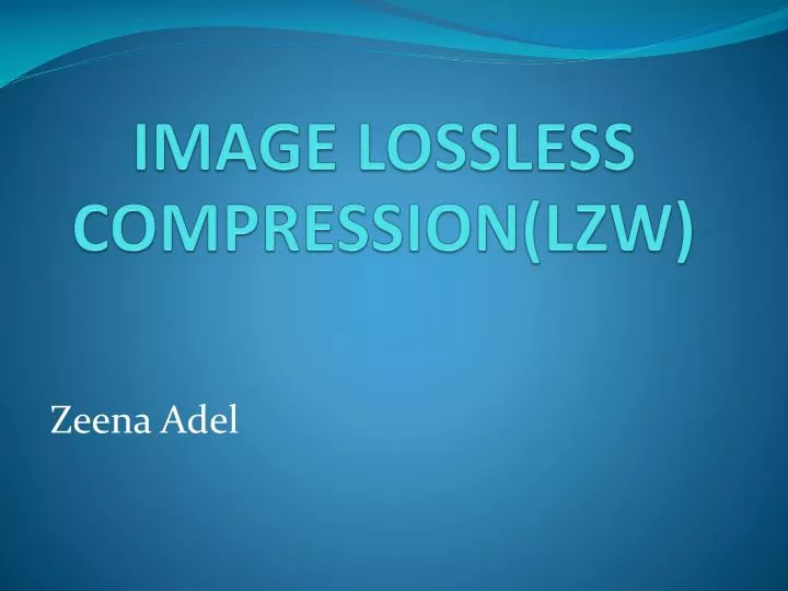 image lossless compression lzw