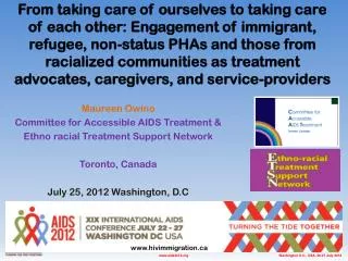 Maureen Owino Committee for Accessible AIDS Treatment &amp; Ethno racial Treatment Support Network