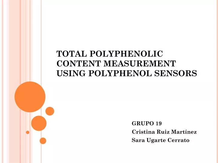 total polyphenolic content measurement using polyphenol sensors