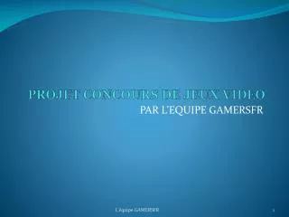 projet concours de jeux video
