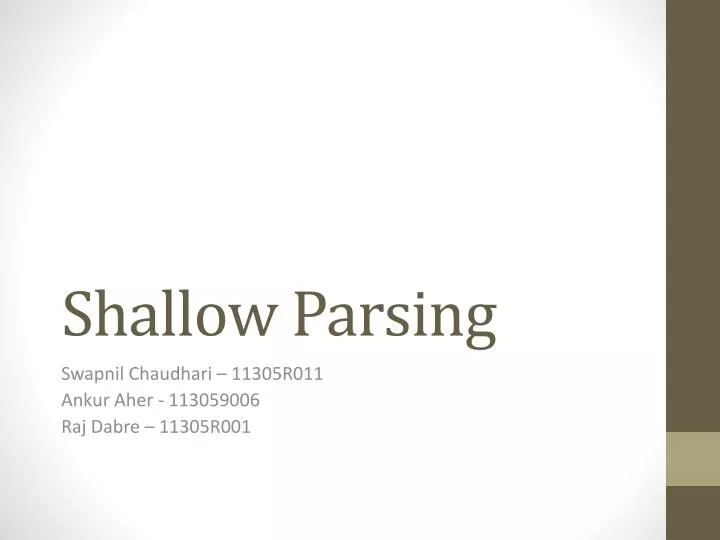 shallow parsing