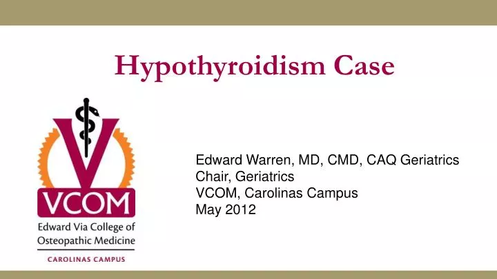 case presentation hypothyroidism