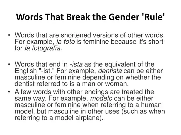 words that break the gender rule