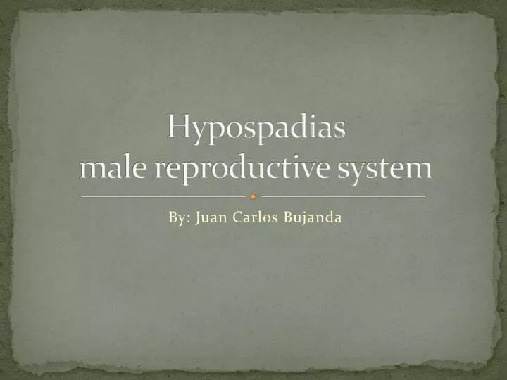 hypospadias male reproductive system