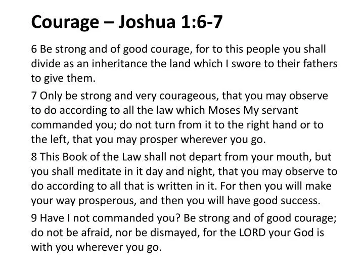 courage joshua 1 6 7