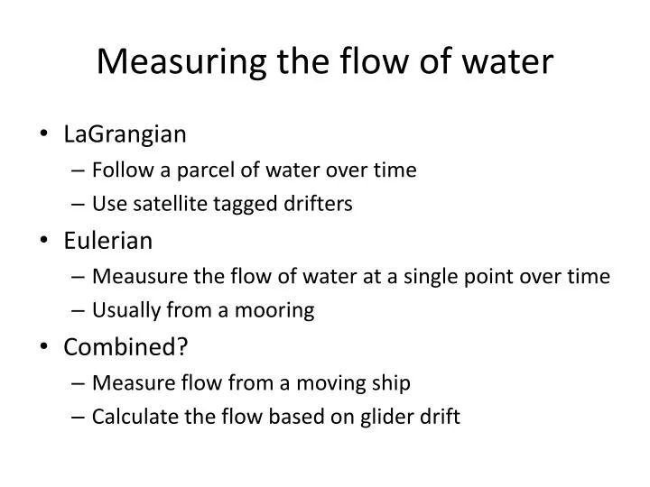 measuring the flow of water