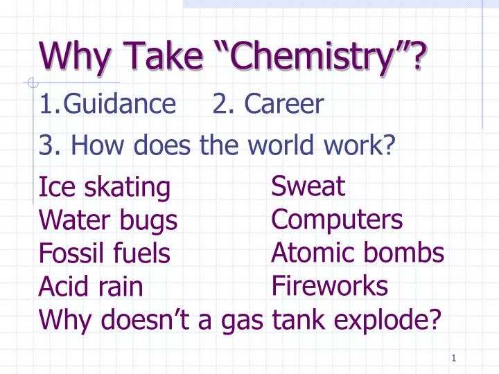 why take chemistry