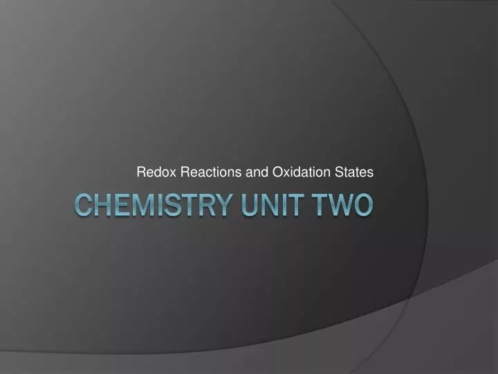 redox reactions and oxidation states