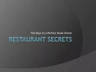 Restaurant Secrets
