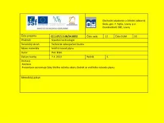 VNITŘNÍ ROZVOD PLYNU