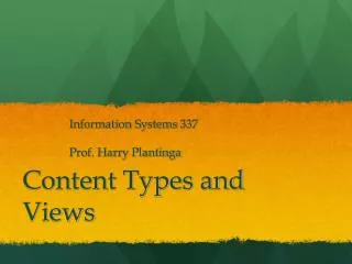 Content Types and Views