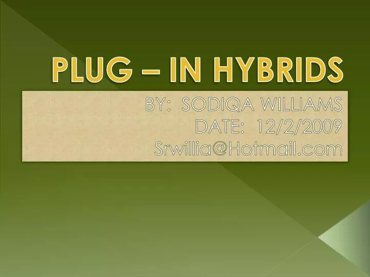 plug in hybrids
