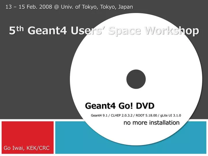 5 th geant4 users space workshop