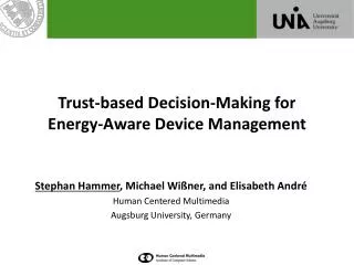 Trust-based Decision-Making for Energy-Aware Device Management