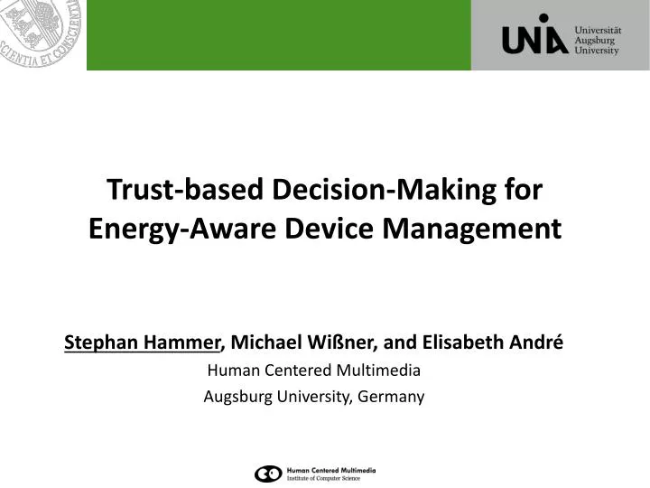 trust based decision making for energy aware device management