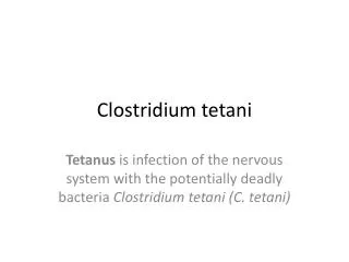 Clostridium tetani